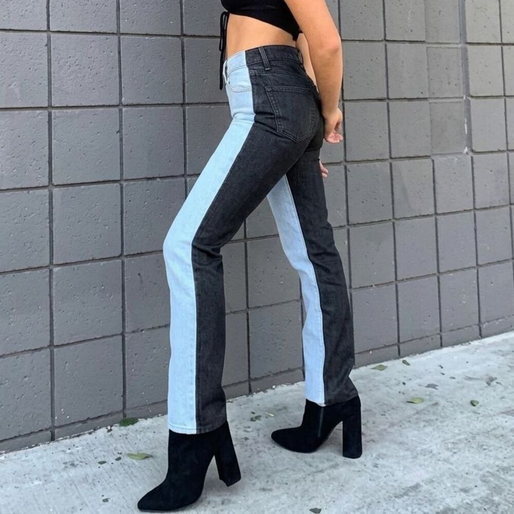 Revice Ex-Boyfriend Two Tone High Waisted Denim Jeans Harlow Wash Womens 25
